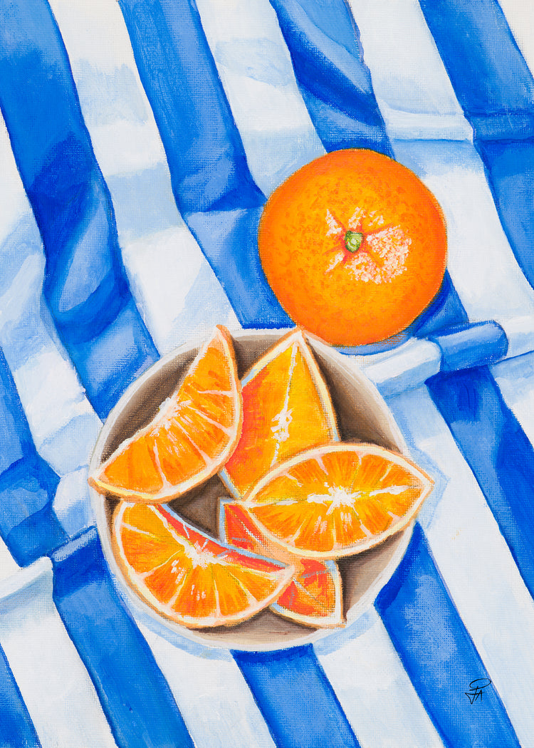 Orange and Blue Stripes | Art Print