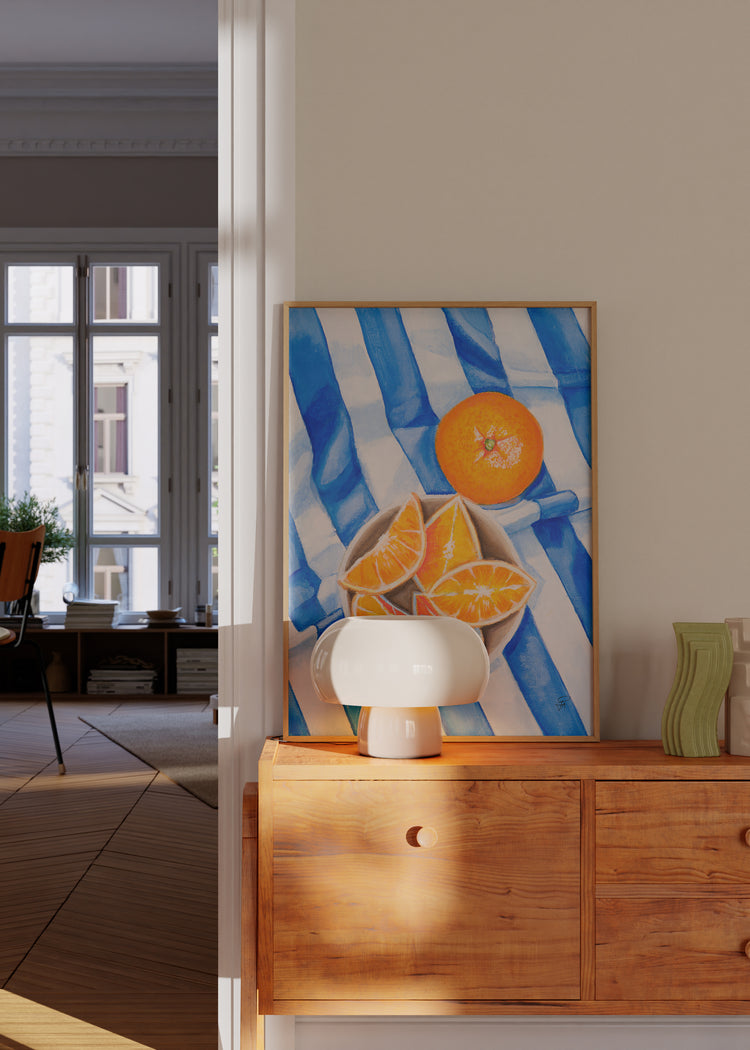 Orange and Blue Stripes | Art Print
