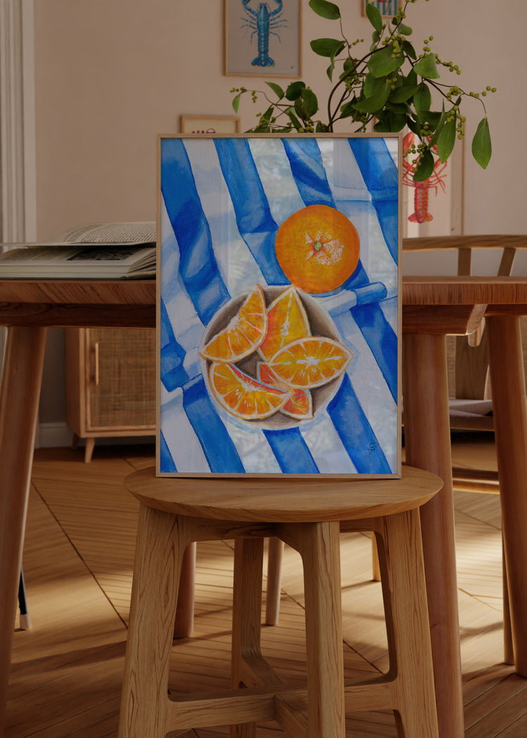 Orange and Blue Stripes | Art Print