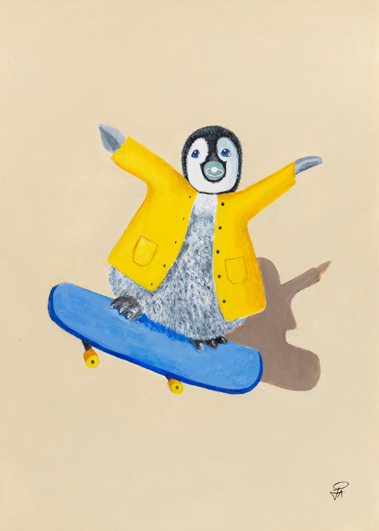 Skateboarder Pingüino | Art Print