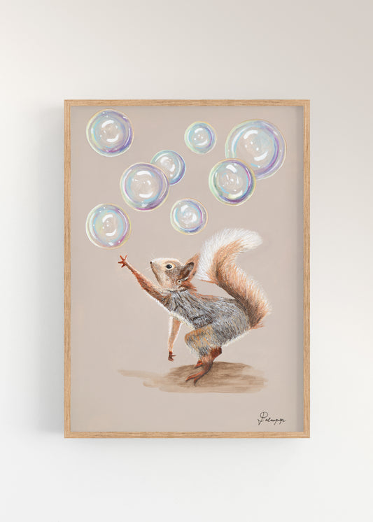 Bubbly Squirrel | Art Print
