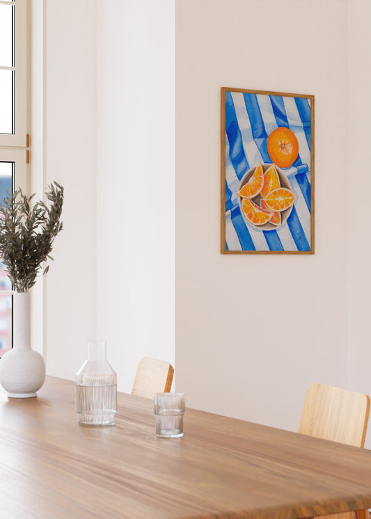 Orange and Blue Stripes | Art Print