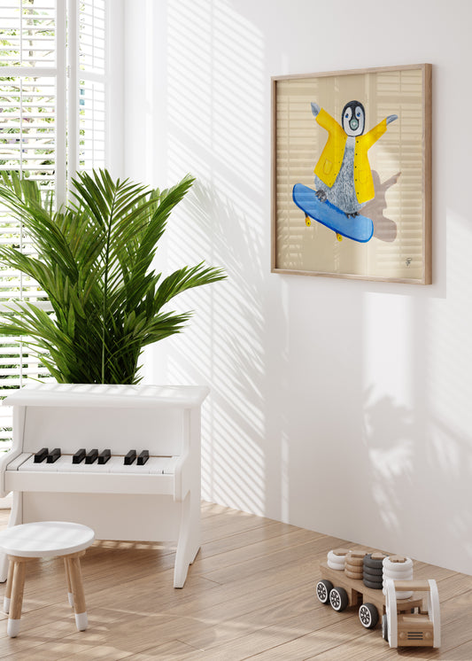 Skateboarder Pingüino | Art Print