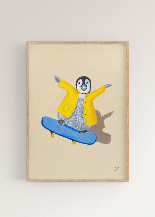 Skateboarder Pingüino | Art Print